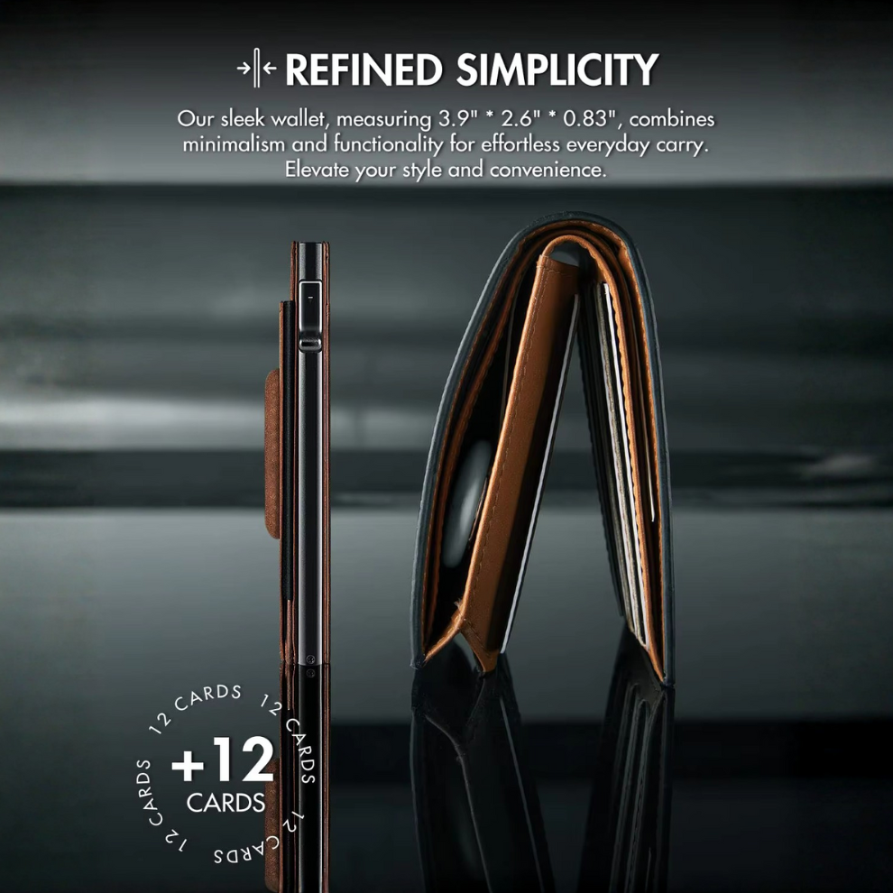 NOVLIM - Genuine Leather & AirTag Slot Wallet