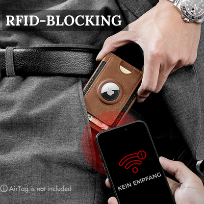 NOVLIM - Genuine Leather & AirTag Slot Wallet