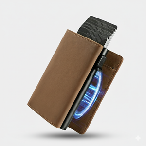 NOVLIM Slim Magnetic Trifold Pop up Card Holder With ID Window