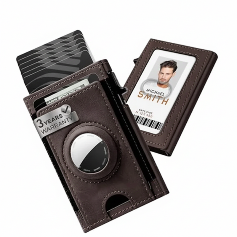 <p>Genuine Leather & AirTag Slot Wallet</p>