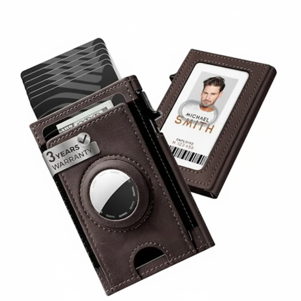 NOVLIM - Genuine Leather & AirTag Slot Wallet