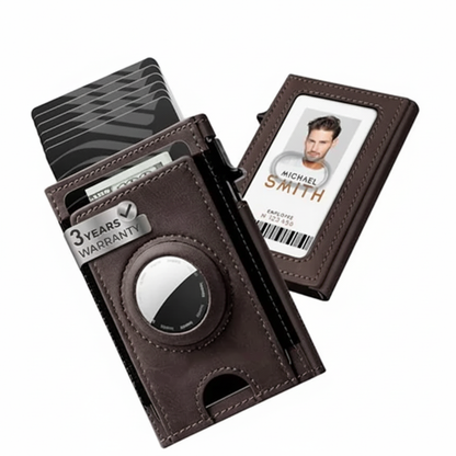 NOVLIM - Genuine Leather & AirTag Slot Wallet
