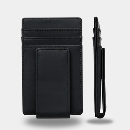 NOVLIM Genuine Leather Super Slim Magnetic Wallet with ID Card And RFID Blocking Feature