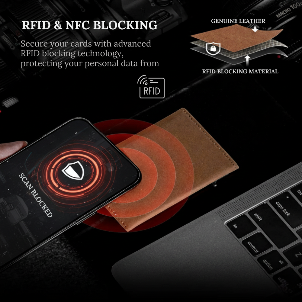 NOVLIM Slim Magnetic Trifold Pop up Card Holder With ID Window