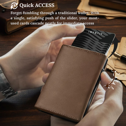 NOVLIM Slim Magnetic Trifold Pop up Card Holder With ID Window